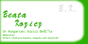 beata kozicz business card